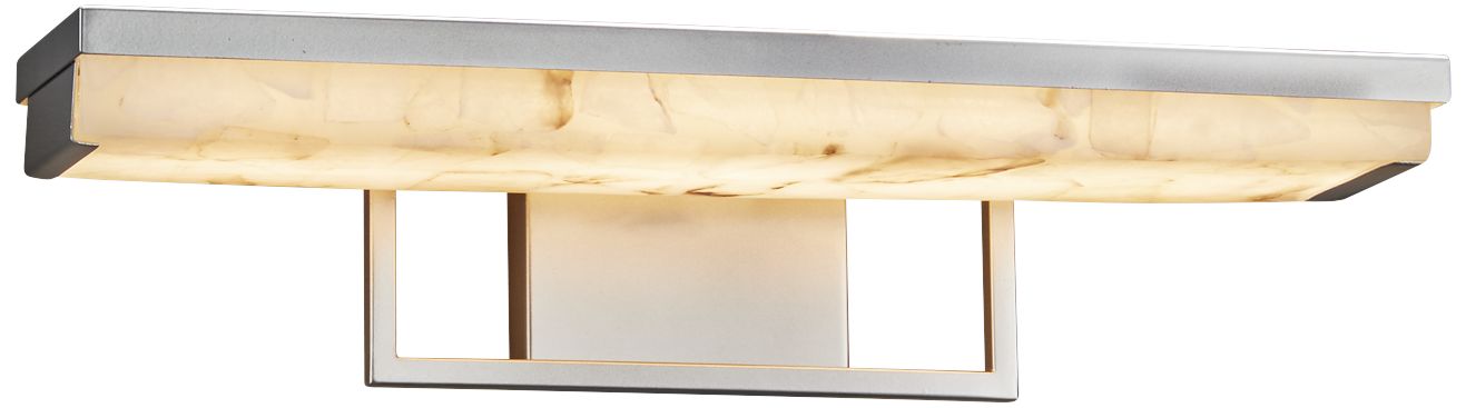 Alabaster Rocks! Elevate 20"W Brushed Nickel LED Bath Light