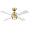 44" Fanimation Kwad Brushed Satin Brass LED Ceiling Fan