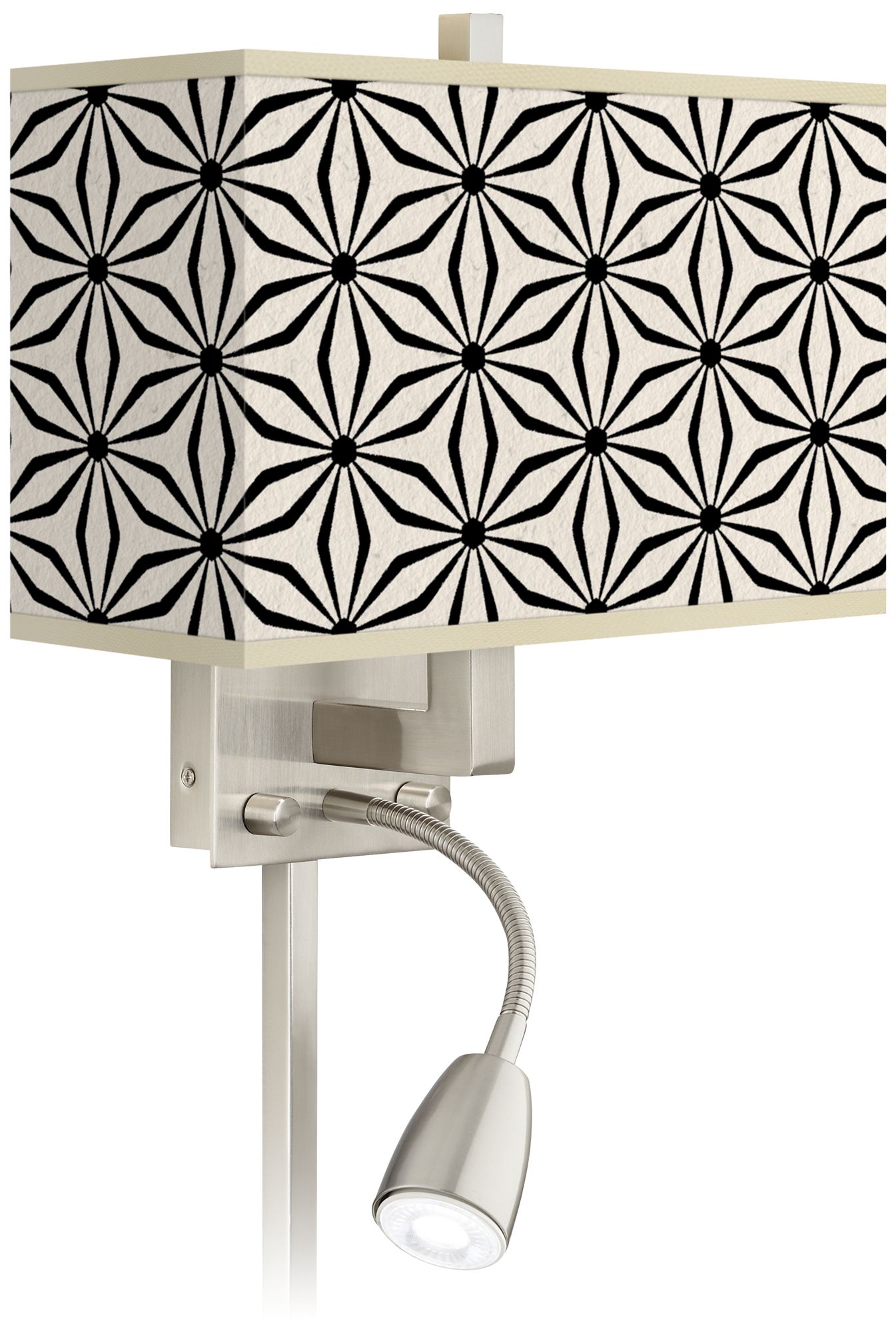 Kaleidoscope Flowers Giclee Glow LED Reading Plug-In Sconce