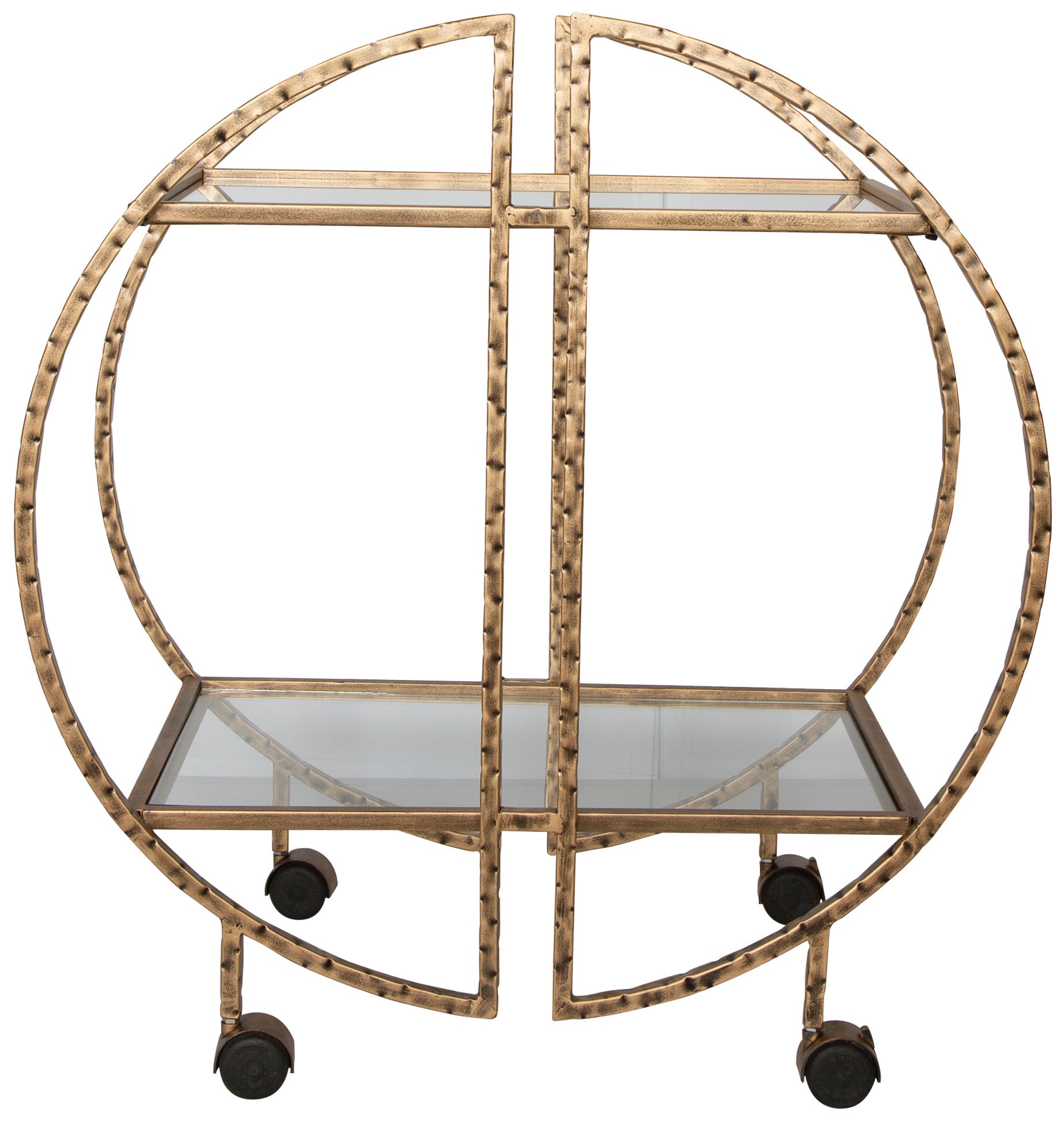 Uttermost Zelina 30 1/4" Wide Antique Gold 2-Shelf Bar Cart