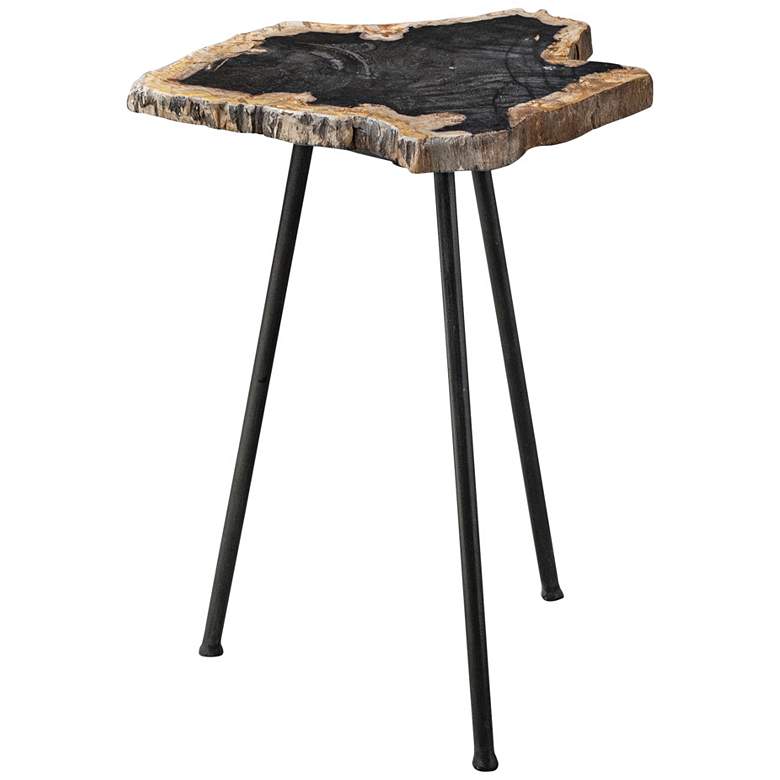 Uttermost Mircea 16&quot;W Natural and Aged Black Accent Table