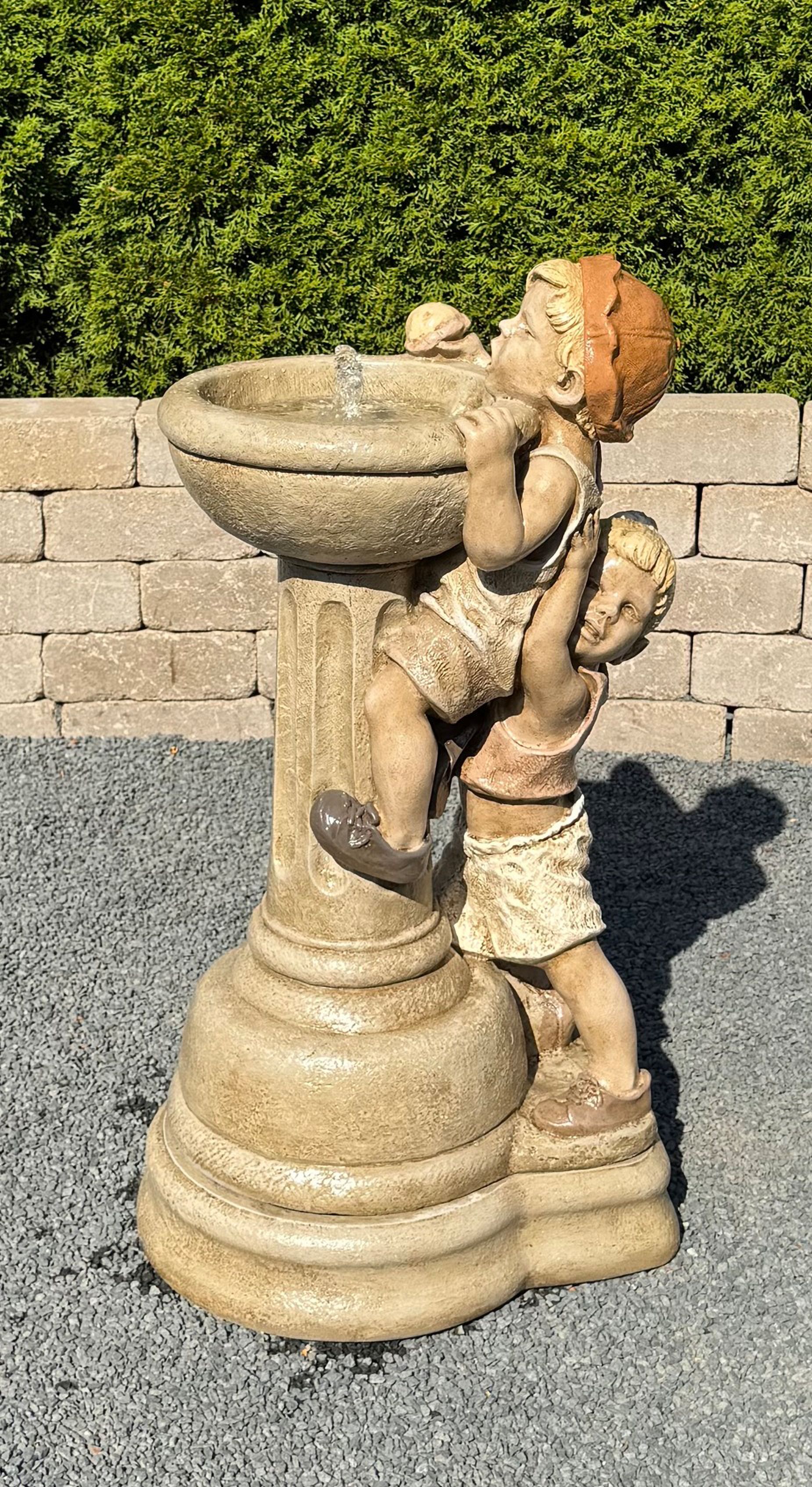 Henri Studio 35" High Willie and Wilma Cast Stone Fountain