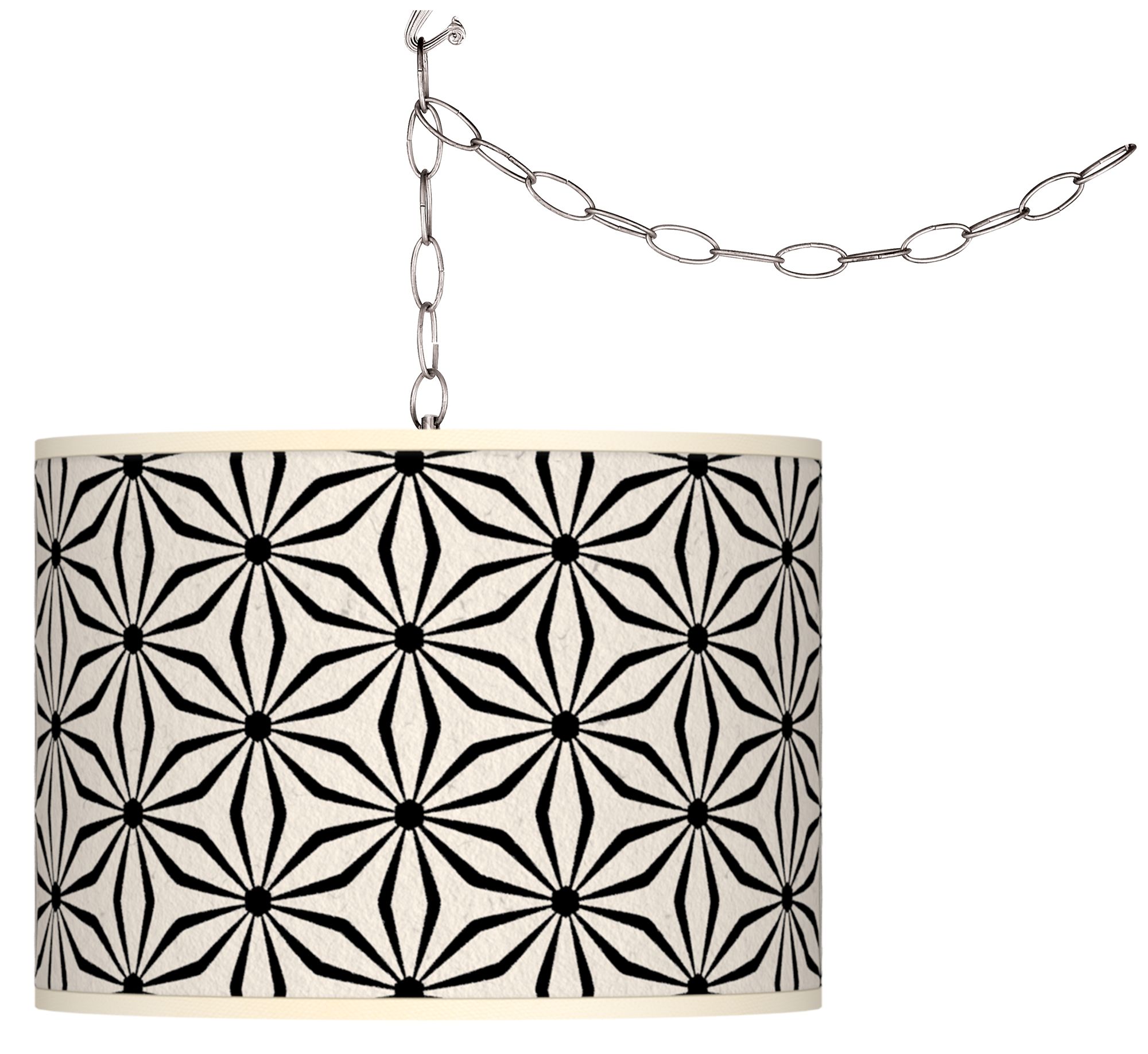 Kaleidoscope Flowers Giclee Glow Plug-In Swag Pendant