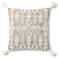 Loloi Gray and Ivory Tribal 22" Square Throw Pillow