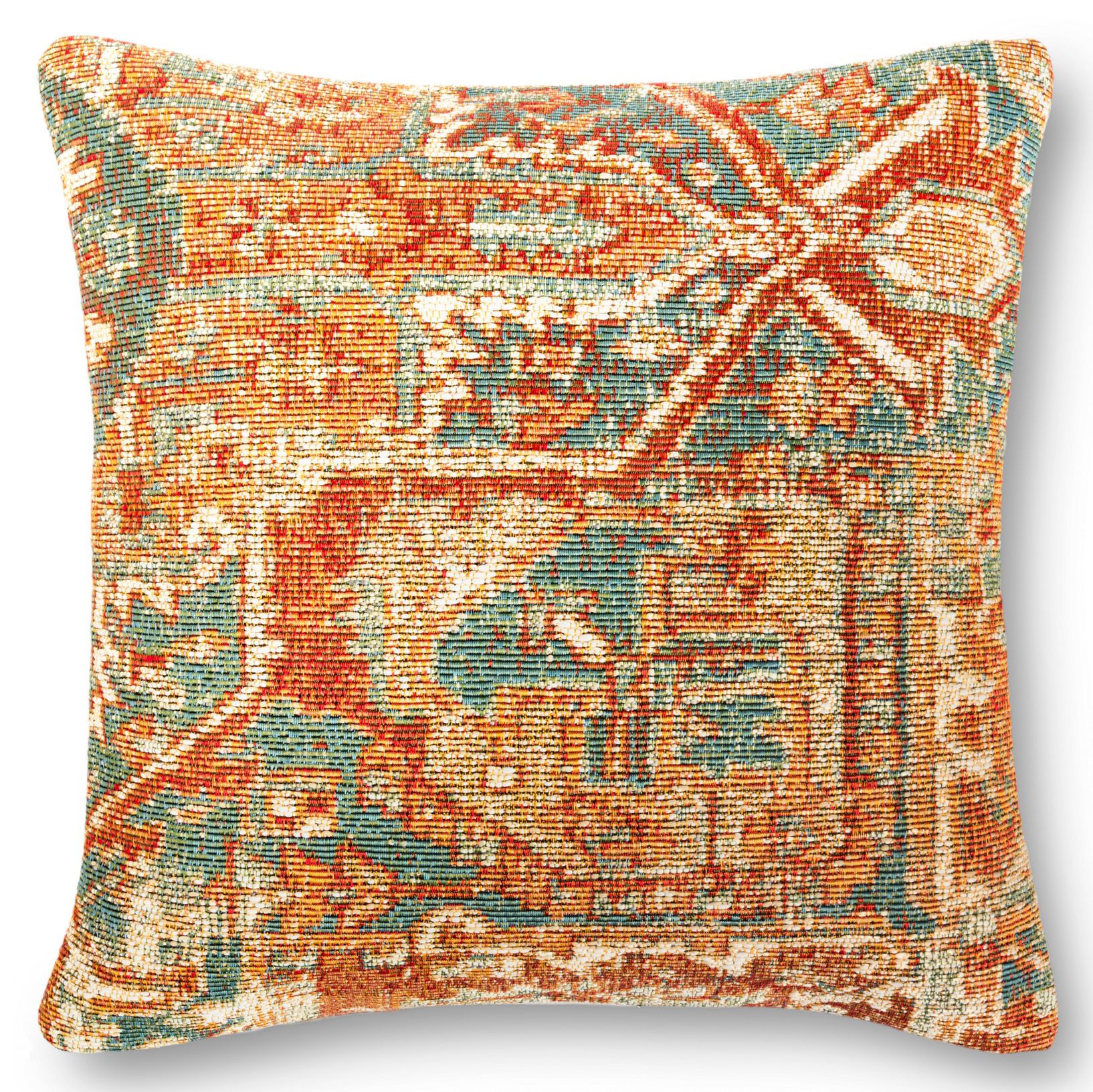Loloi Orange 22" Square Outdoor Throw Pillow
