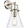 Newton 14"H Satin Nickel Truncated Cone Glass Wall Sconce