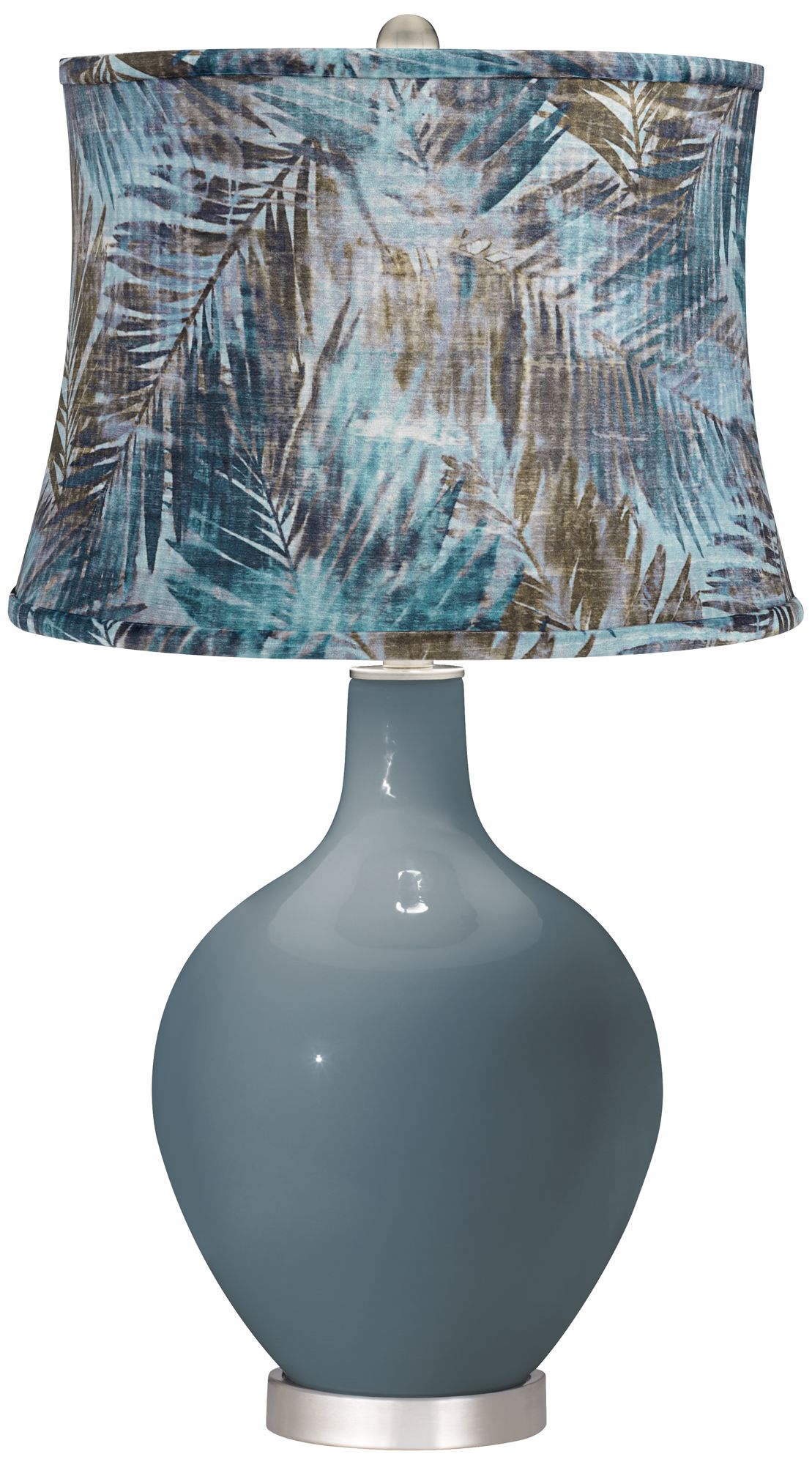 blue velvet table lamp