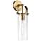 Pilaster 16 3/4"H Brushed Brass Cylinder Glass Wall Sconce