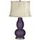Quixotic Plum Cream Embroidered Feather Double Gourd Table Lamp