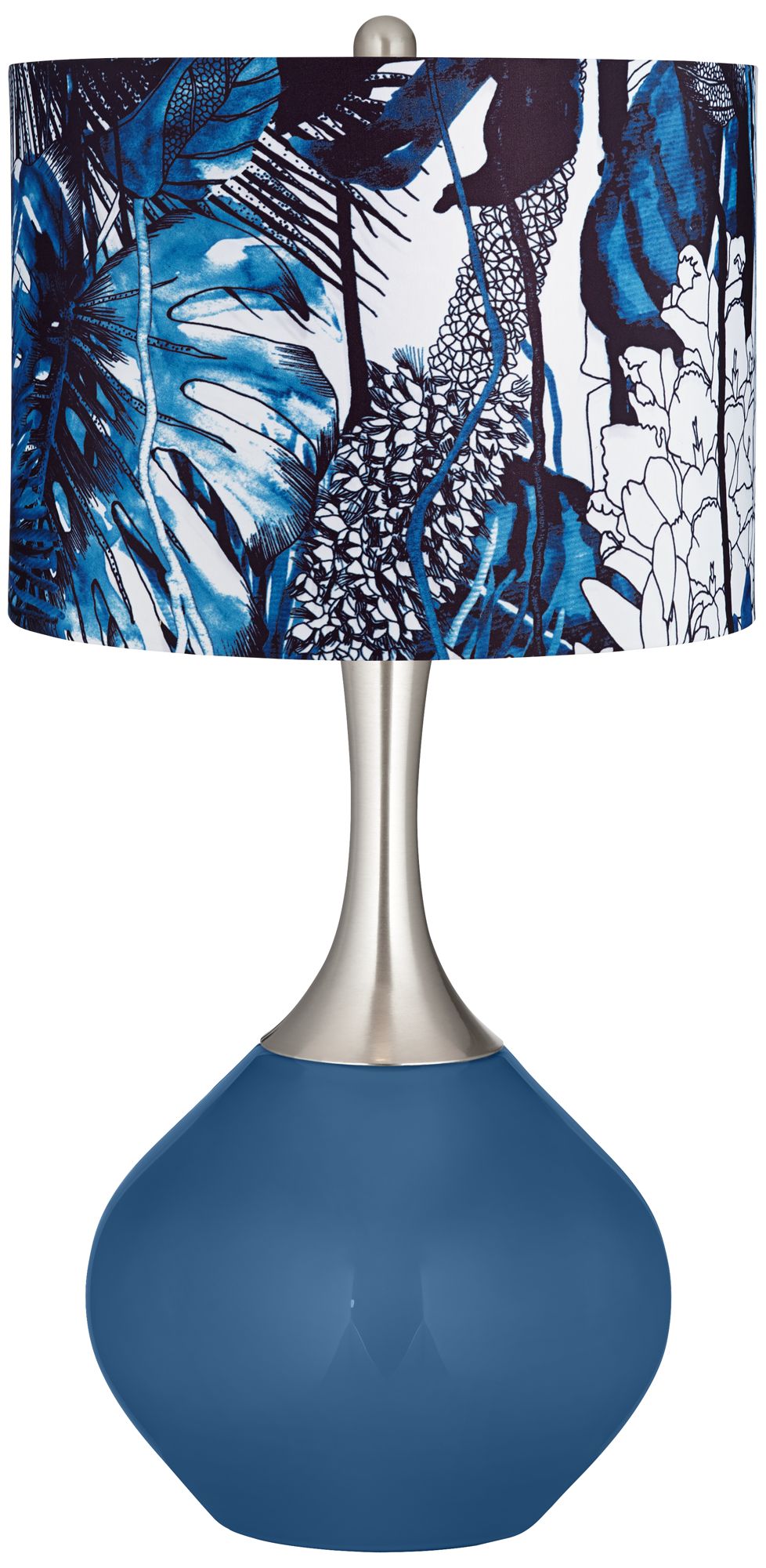 Regatta Blue Leaves Shade Spencer Table Lamp 84K79 Lamps Plus