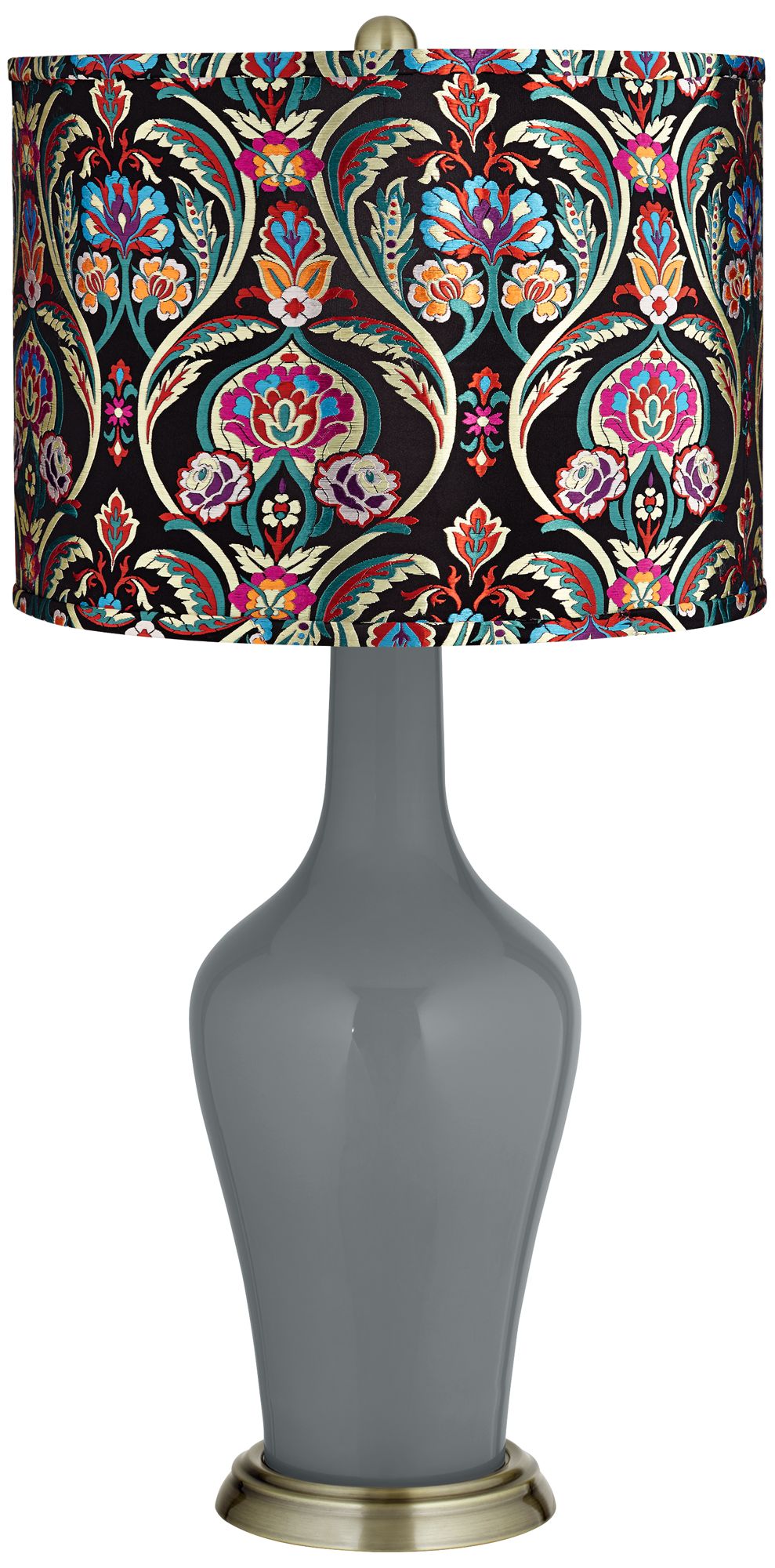 Software MultiColor Embroidered Shade Anya Table Lamp 84M31 Lamps