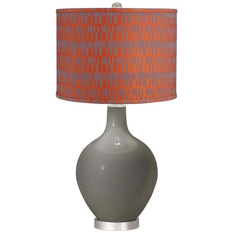 Gauntlet Gray Orange and Taupe Shade Ovo Table Lamp