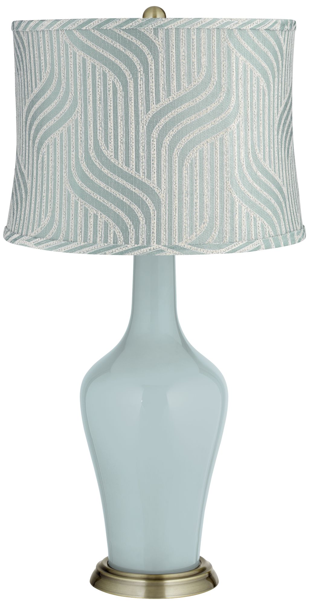 table lamp with blue shade