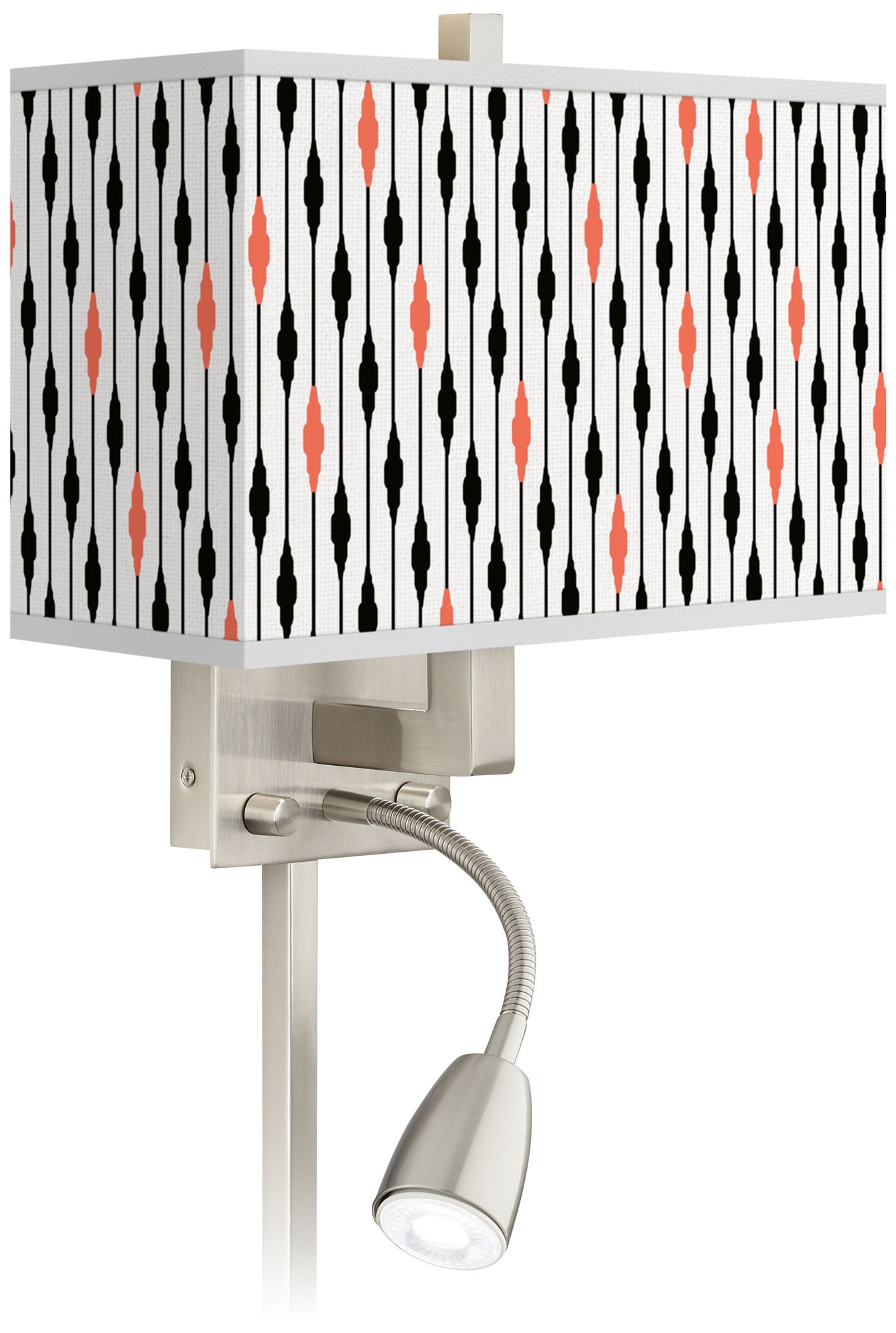 Retro Lines Giclee Glow LED Reading Light Plug-In Sconce