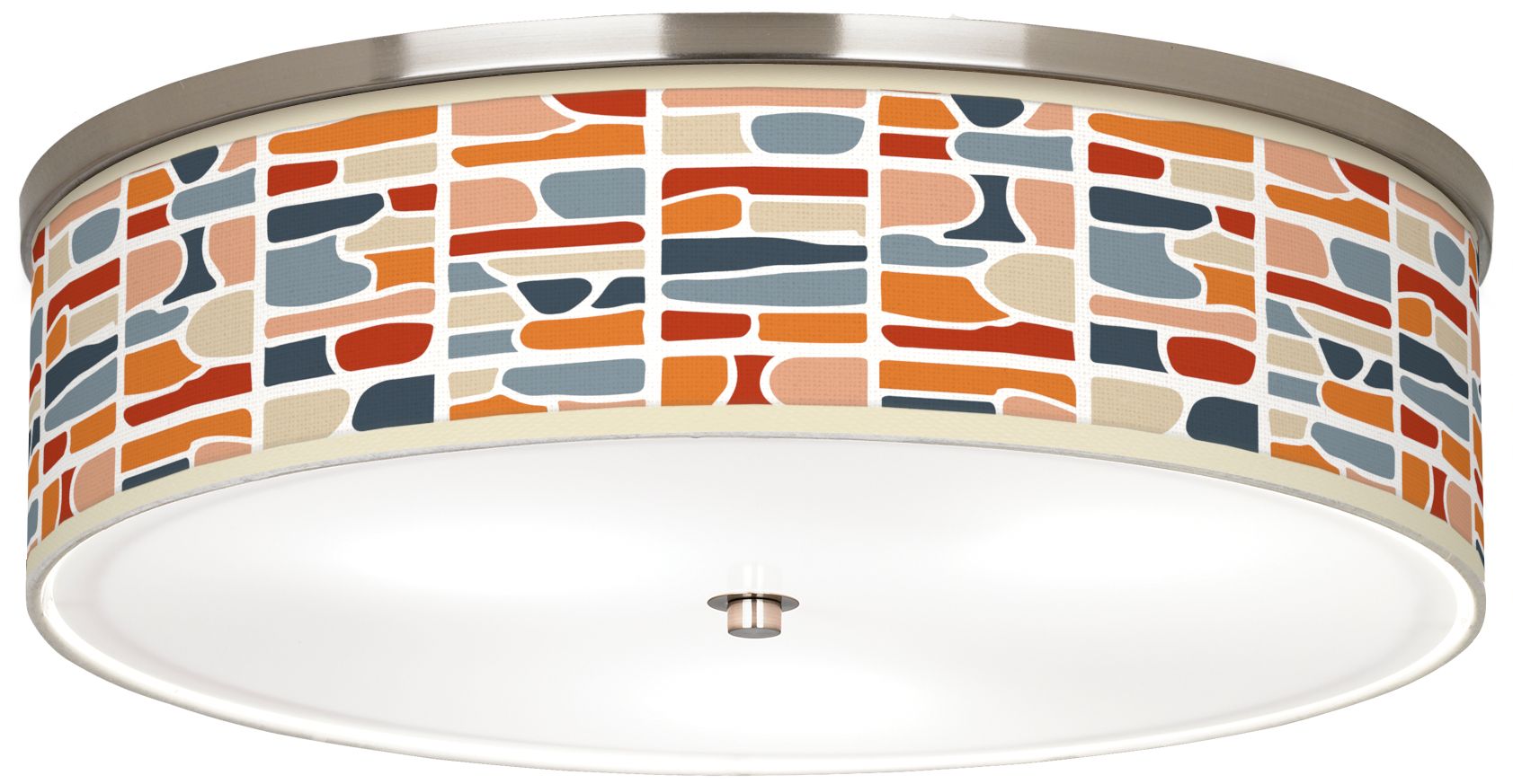 Retro Cobblestones Giclee Nickel 20 1/4" Wide Ceiling Light