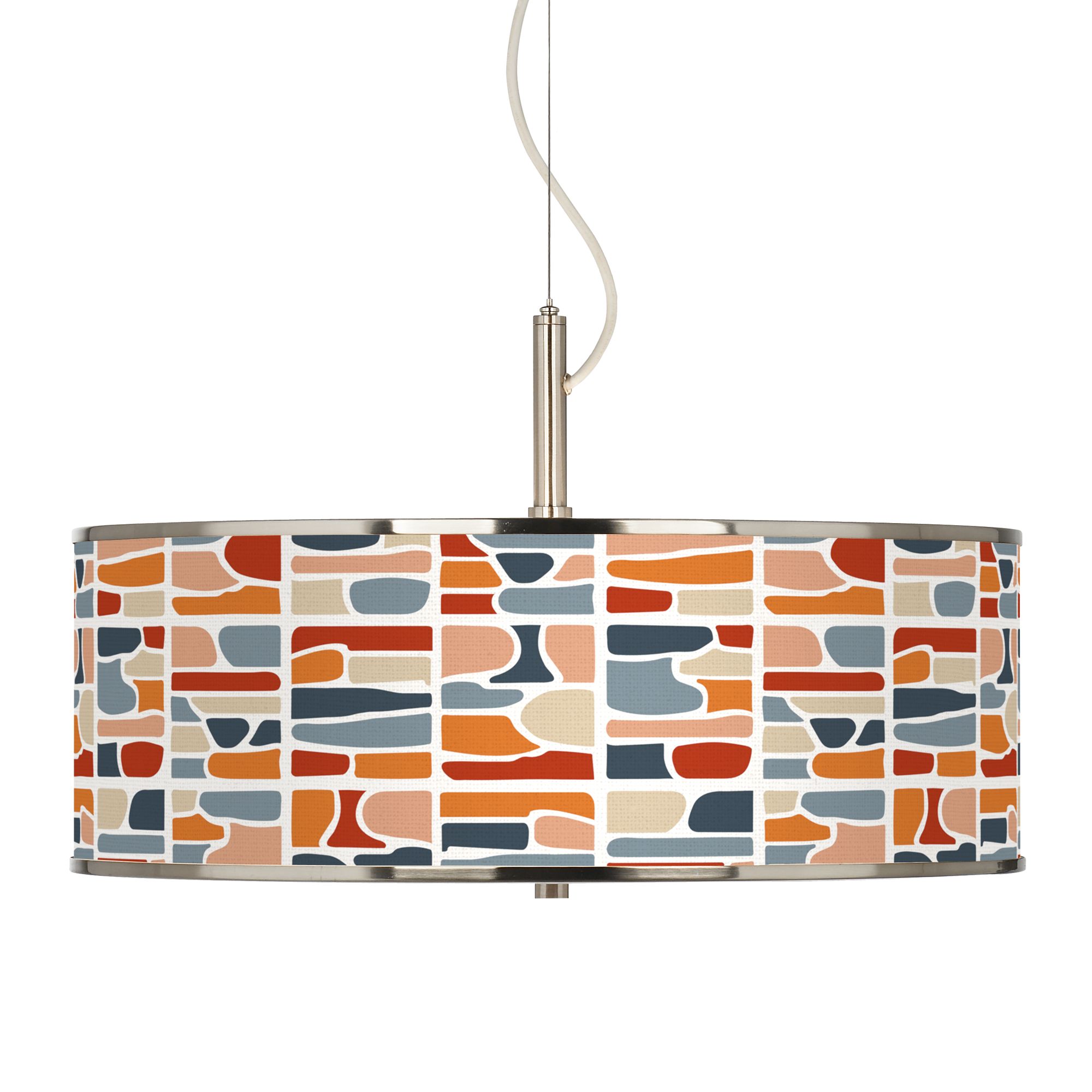 Retro Cobblestones Giclee Glow 20" Wide Pendant Light