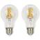 60W Equivalent Clear 7W LED 3000K Dimmable E26 A19 2-Pack