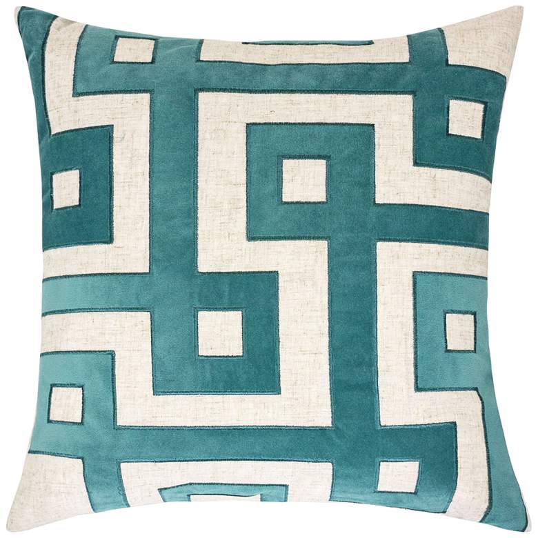 Natural and Spa Geometric 20&quot; Square Decorative Pillow