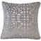 Silver Geometric Velvet 20" Square Decorative Pillow