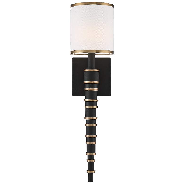 Crystorama Sloane 20&quot;High Vibrant Gold Black Forged Wall Sconce