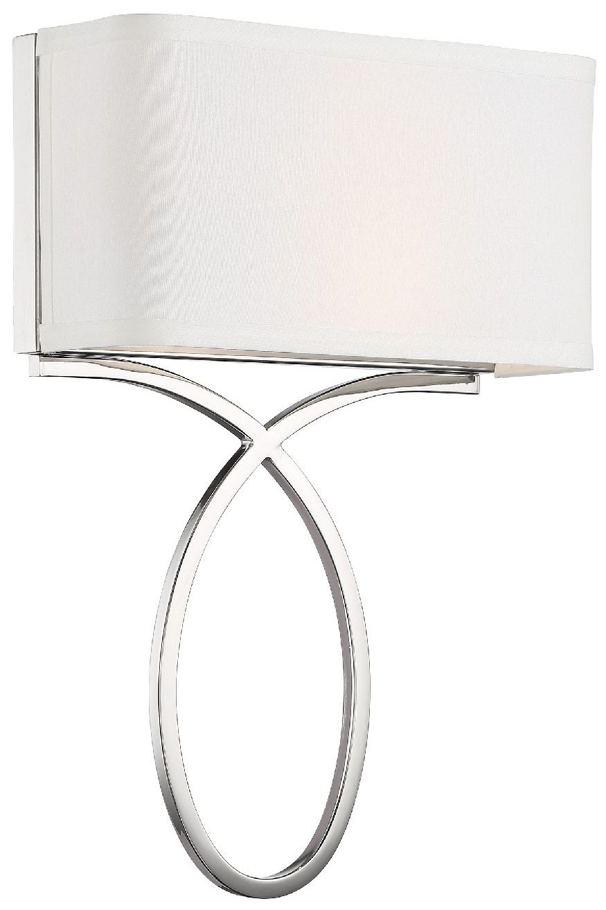 Crystorama Brinkley 15" High Polished Nickel Wall Sconce
