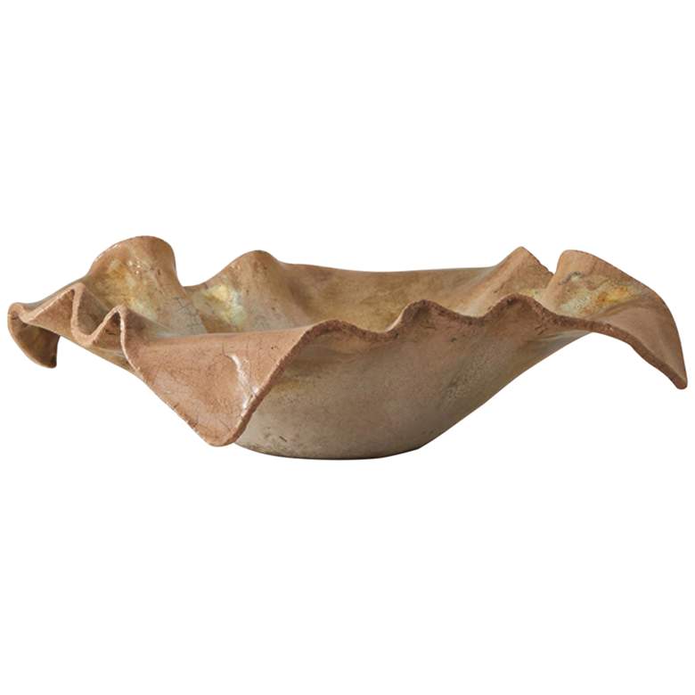Folded Ripple Raku Decorative Bowl