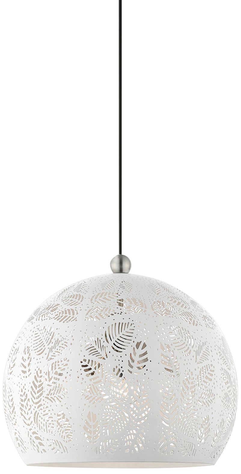 Chantily 15 3/4" Wide White Metal Globe Pendant Light
