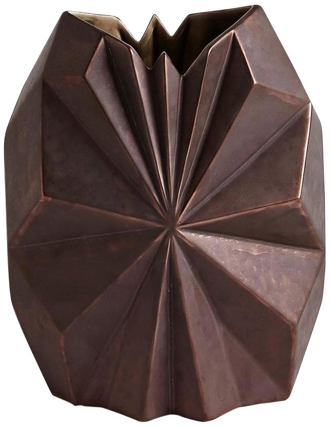 Star Facet 12 1/2" High Bronze Ceramic Decorative Vase