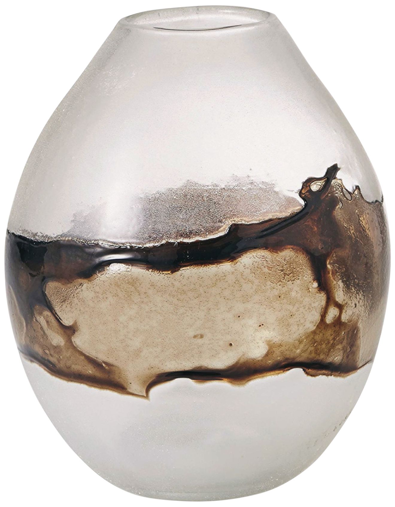 Clear and Molten Topaz 11 3/4" High Glass Decorative Vase