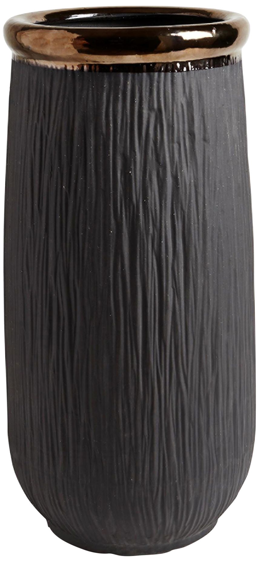 Rolled Bronze Banded 22 1/4"H Porcelain Decorative Container