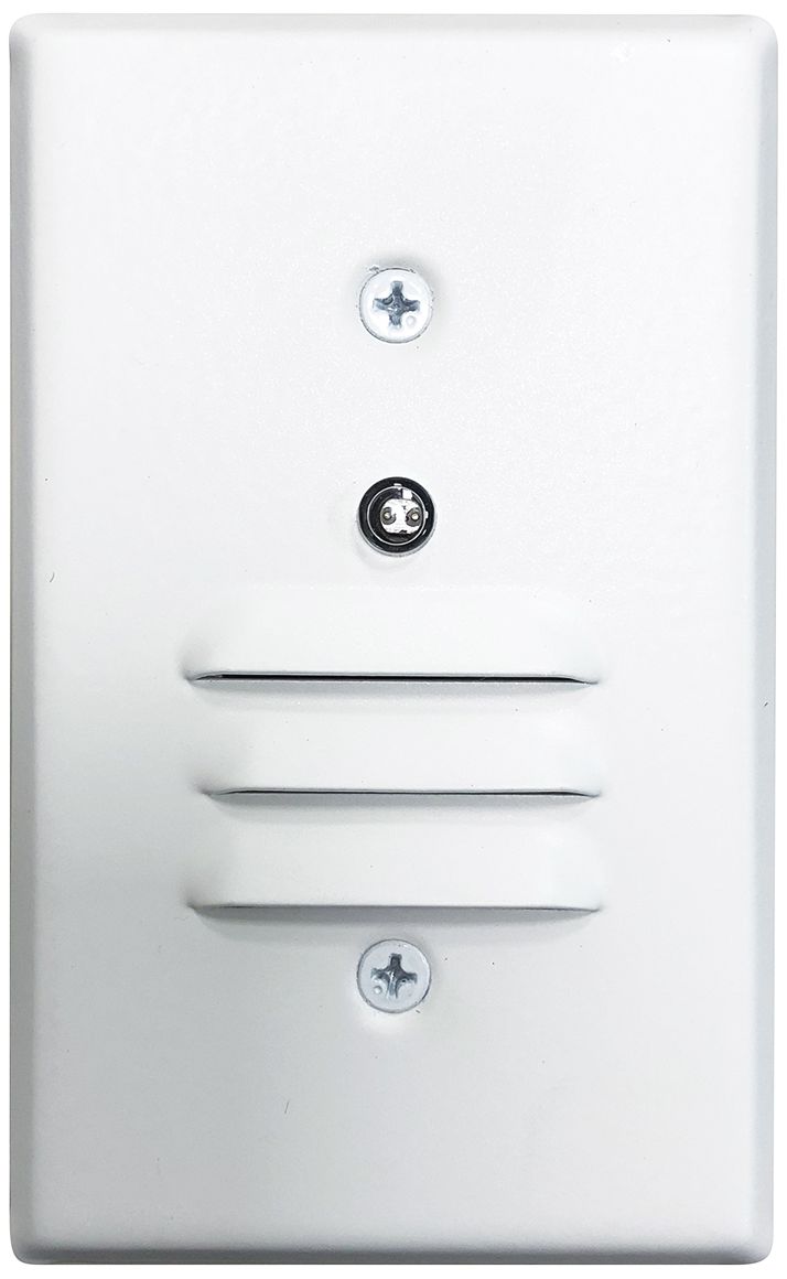 Nora 2 3/4"W White Louvered Dusk-to-Dawn LED Mini Step Light