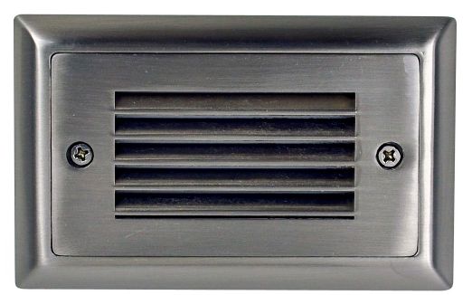 Mia 4 3/4"W Nickel Horizontal Louvered LED Mini Step Light