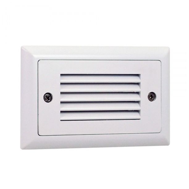 Mia 4 3/4"W White Horizontal Louvered LED Mini Step Light