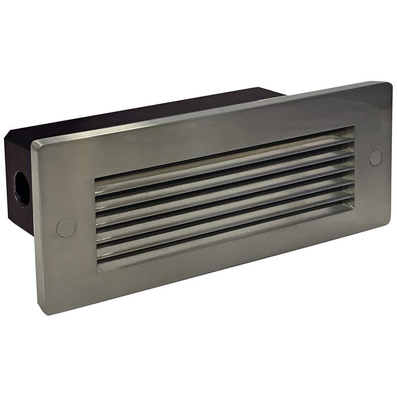 Nora 8 3/4&quot;W Nickel Louvered Non-Dimmable LED Brick Light