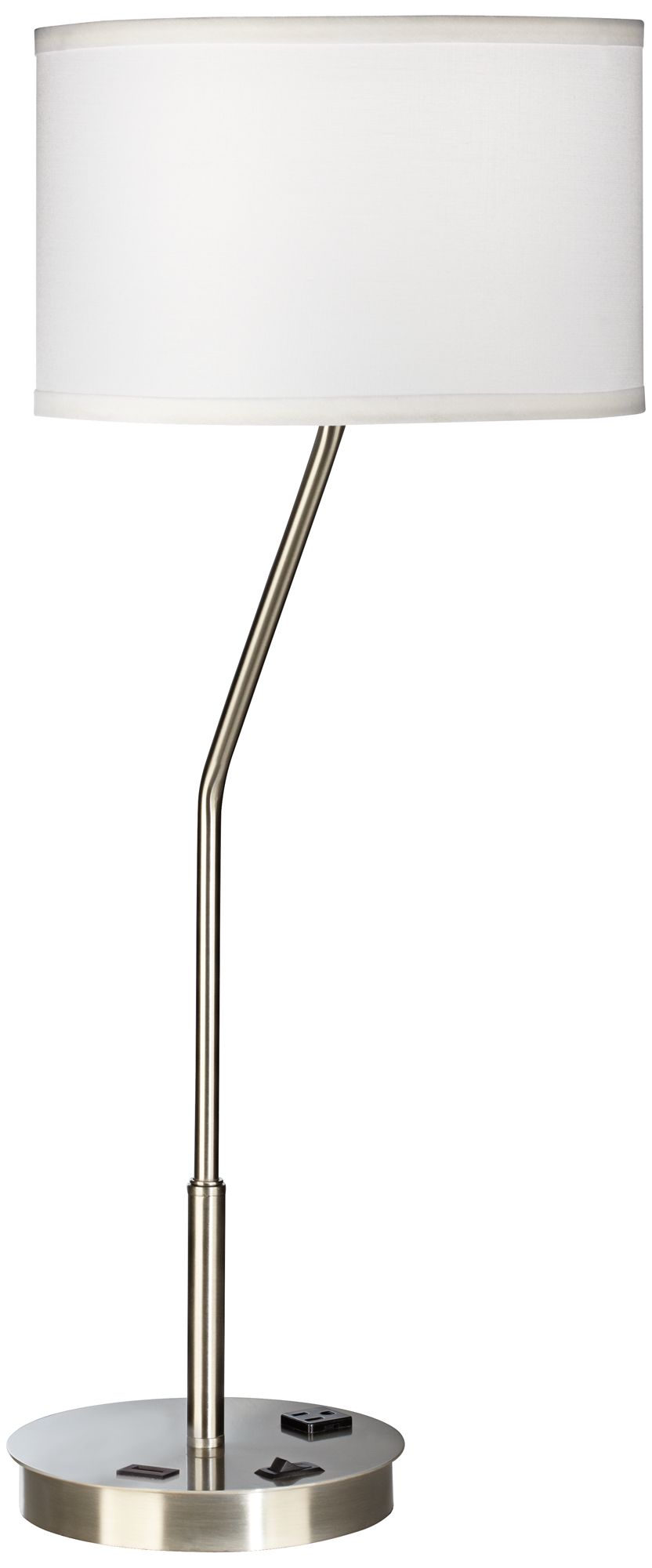 Jessen Brushed Nickel Table Lamp with USB Port and Outlet 84V06 Lamps Plus