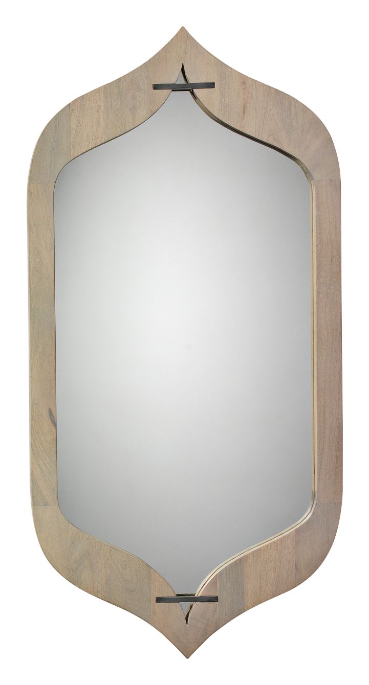 Jamie Young Jasmine Gray Washed Wood 18" x 36" Wall Mirror
