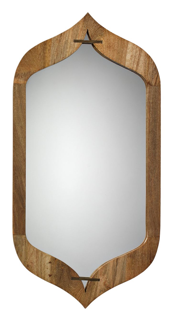 Jamie Young Jasmine Natural Wood 18" x 36" Wall Mirror