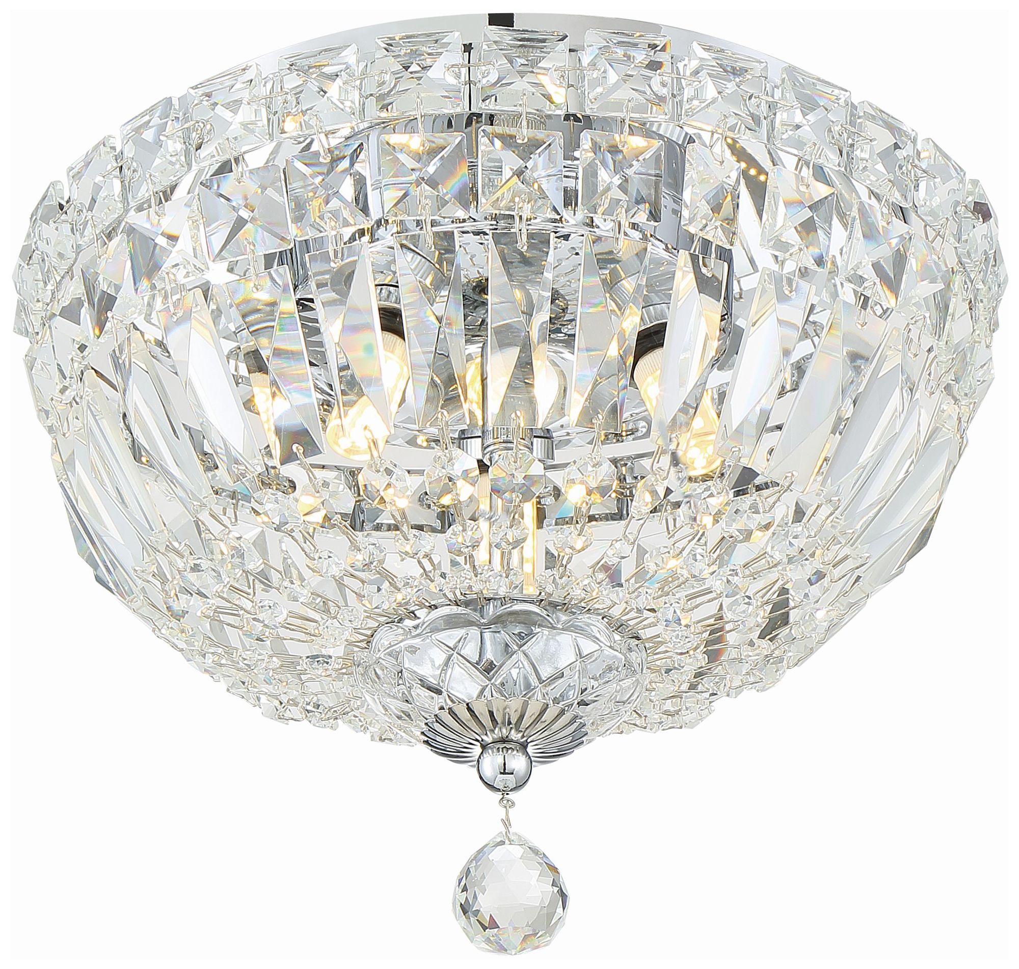 Crystorama Roslyn 10" Wide Chrome Crystal Ceiling Light