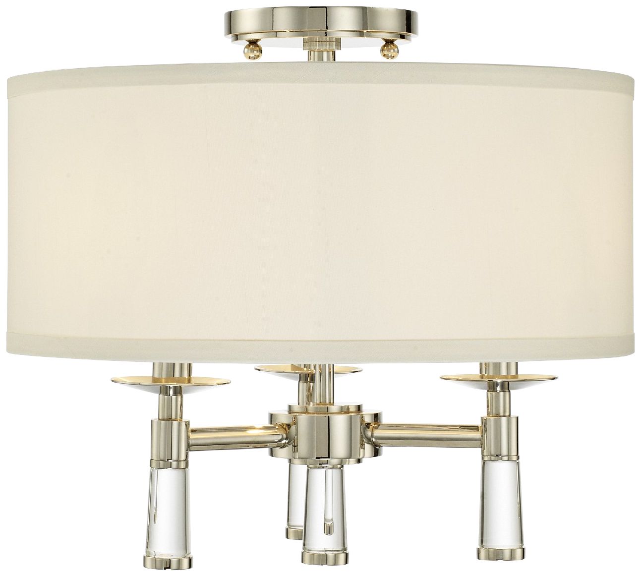 Crystorama Baxter 16" Wide Polished Nickel Ceiling Light
