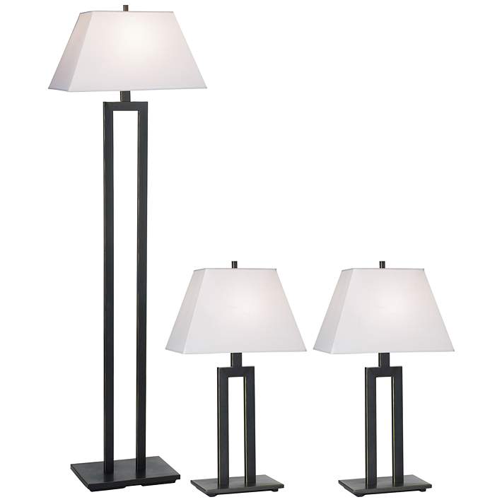 Contemporary Trio Table And Floor Lamp