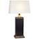 LeVar Espresso Table Lamp With Built In 3-Prong Electrical Outlets