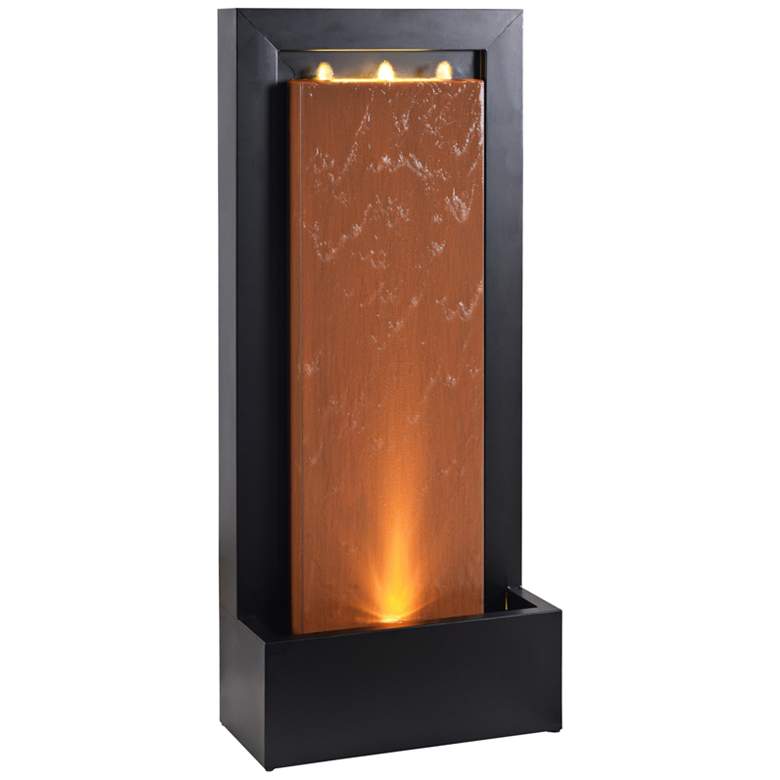 Image 2 Andora 47 1/4" High Rust and Black LED Waterfall Fountain