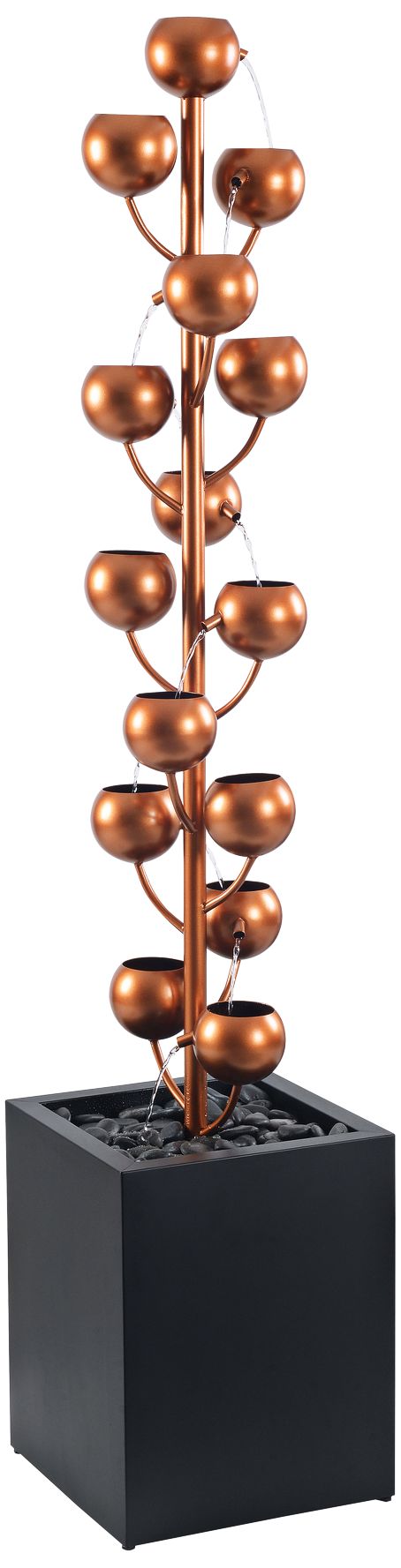 Kenroy Home Hydros 60 3/4"H Copper and Black Floor Fountain