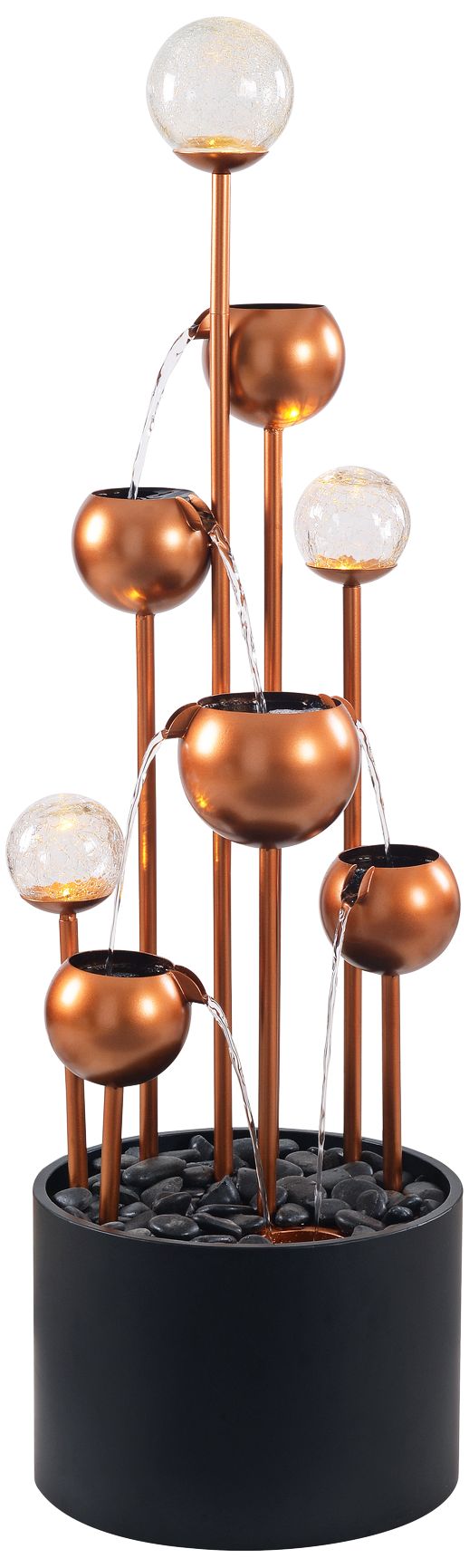 Icarus 47 1/4"H Copper and Black Cascading Floor Fountain