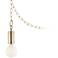 Antique Brass Plug-In Hanging Swag Chandelier with Milky G25 LED Bulb
