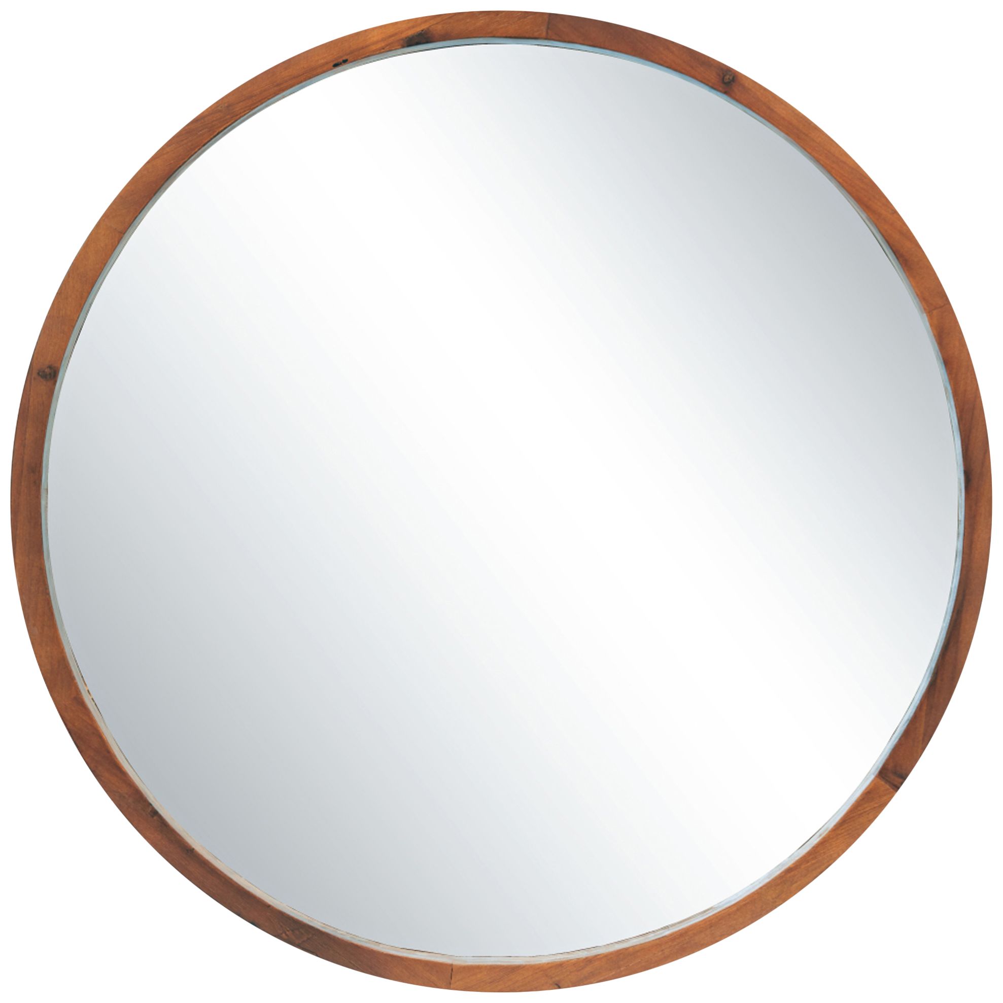 Northwood Walnut Brown Wood 30" Round Wall Mirror 85C27 Lamps Plus