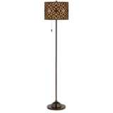 American Woodwork Giclee Glow Bronze Club Floor Lamp
