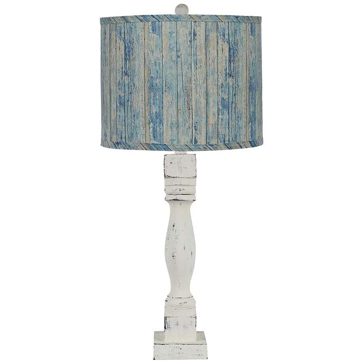 Gables White Country Planks Shade Table, Country Cottage Table Lamps
