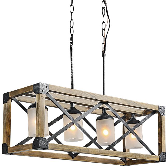 Obilla 27 1/2" Wide Black 4-Light Island Chandelier