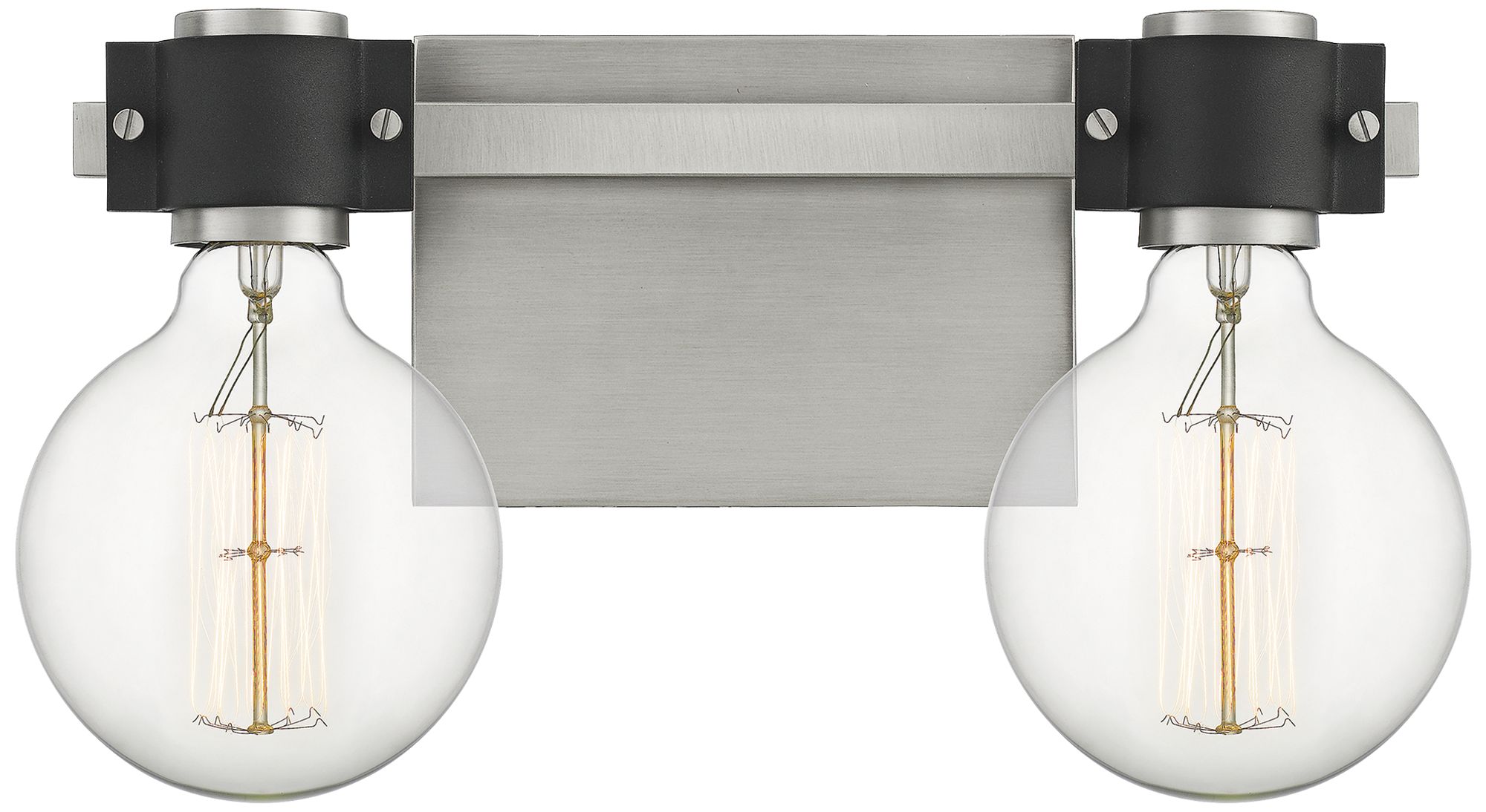 Quoizel Curie 8" High Nickel and Black 2-Light Wall Sconce